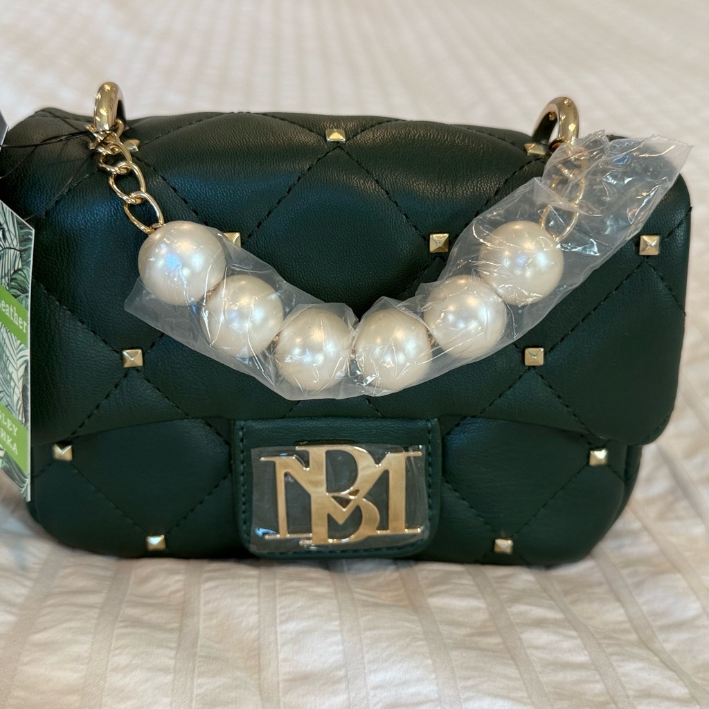 Badgley Mischka Dark Green Mini Bag With Gold Details